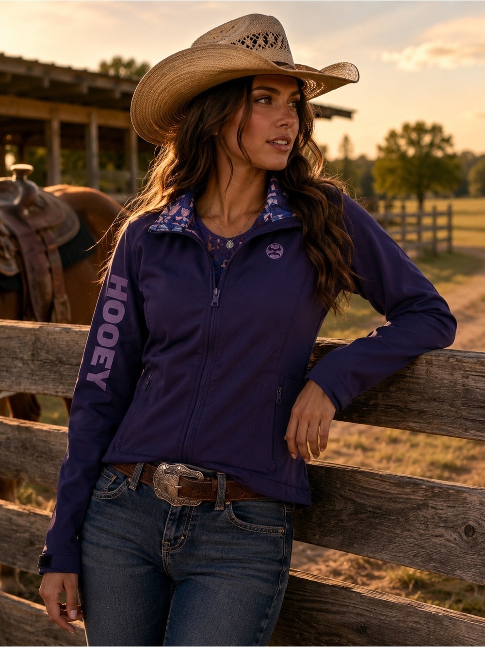 Hooey Purple Aztec Print Button-Up Shirt Jacket